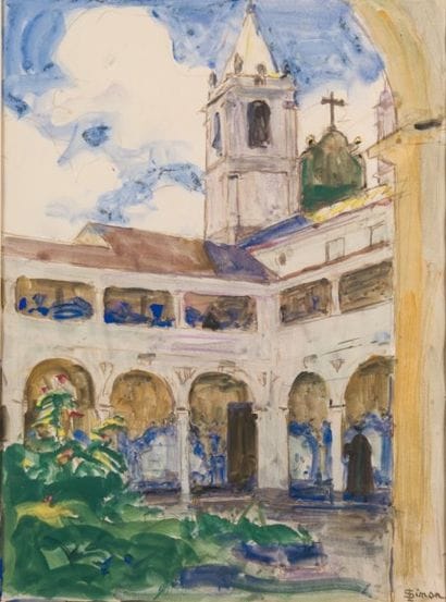 Lucien SIMON - 1861-1945
CLOÎTRE EN BRETAGNE...