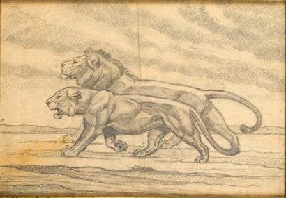 Édouard EVENO - 1884-1980
LION ET LIONNE...