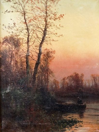 GODCHAUX - XIX-XXe siècle
BARQUE AU CRÉPUSCULE
Huile...