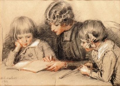 Maurice de LAMBERT - 1873-1952
LA PRÉCEPTRICE,...