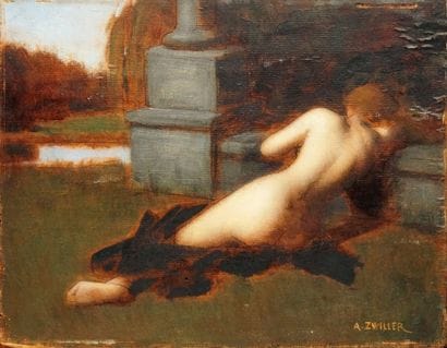 Augustin ZWILLER - 1850-1939
NU DANS UN PARC
Huile...