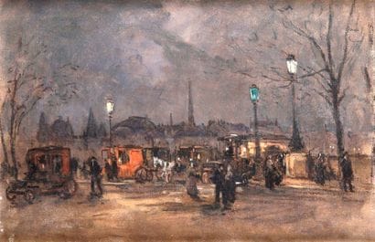 Ernest VAUTHRIN - 1878-1949
PROMENADE NOCTURNE
Huile...