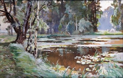Alexandre NOZAL - 1852-1929
L'ÉTANG
Gouache...