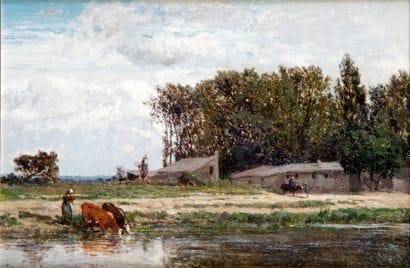 Émile LAMBINET - 1815-1877
BORD DE RIVIÈRE...