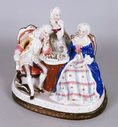 GROUPE en porcelaine allemande formant encrier...