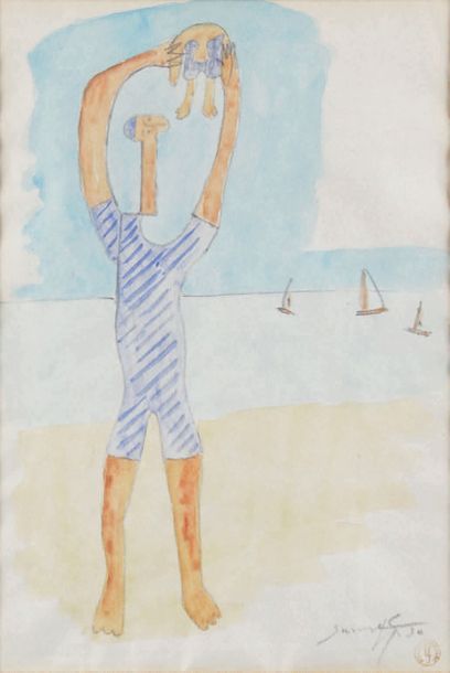 Léopold SURVAGE - 1879-1968
SUR LA PLAGE,...