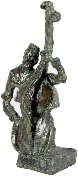MANE-KATZ - 1894-1962
LE JOUEUR DE CONTREBASSE
Bronze...