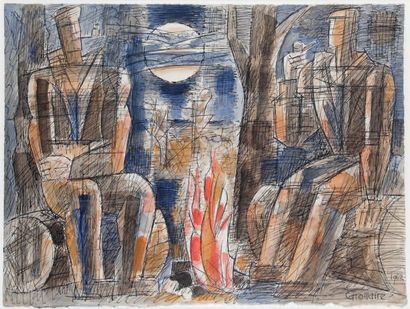 Marcel GROMAIRE - 1892-1971
DEUX BÛCHERONS...