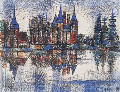 Marcel GROMAIRE - 1892-1971
CHÂTEAU AU BORD...