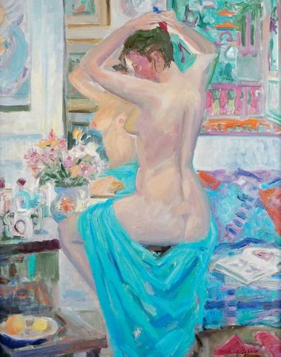 Boris TCHOUBANOFF - né en 1946
NU À SA TOILETTE
Huile...
