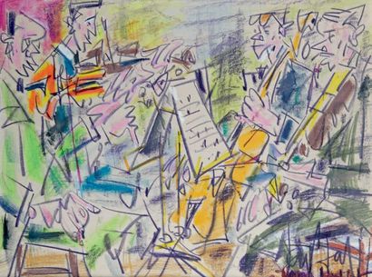 GEN-PAUL - 1895-1975
LE QUATUOR DE MUSICIENS
Crayolor...