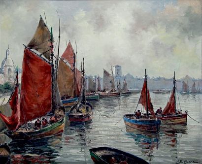 Albert BERN - né en 1898
LE PORT DE LA ROCHELLE
Huile...