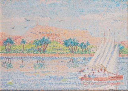Yvonne CANU - 1921-2007
LE NIL À ASSOUAN
Huile...