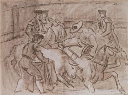 Camille LIAUSU - 1894-1975
SCÈNE DE TAUROMACHIE
Pastel...