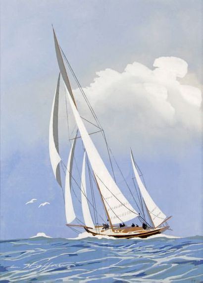 Léon HAFFNER - 1881-1972
VOILIER PAR GROS...