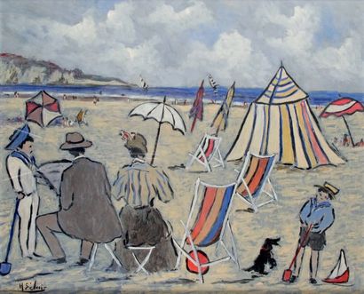 Henry SAINT-CLAIR - 1899-1990
PLAGE NORMANDE
Huile...