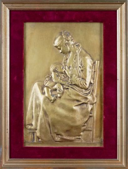 Alexandre CHARPENTIER - 1856-1909
MATERNITÉ
Bas-relief...