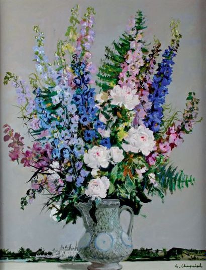 Georges CHEYSSIAL - 1907-1997
VASE DE PIVOINES...