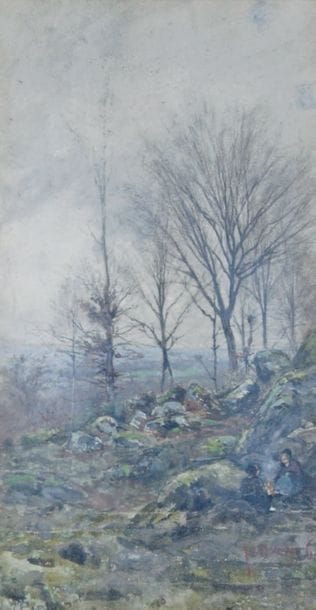 Ludovic PIETTE - 1826-1877
PAYSAGE D'HIVER,...
