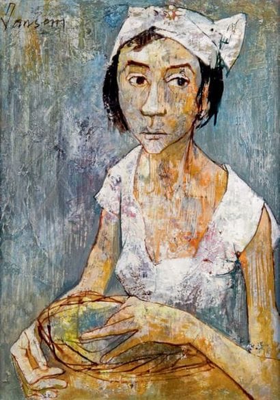 Jean JANSEM - 1920-2013
JEUNE FEMME AU PANIER
Huile...