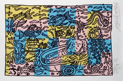 Robert COMBAS - né en 1957
LE BAIN, 1996
Lithographie...