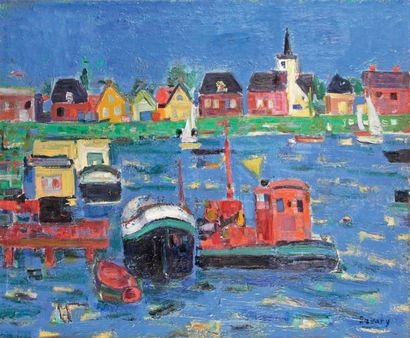 Robert SAVARY - 1920-2000
LE PORT DE PÊCHE
Huile...