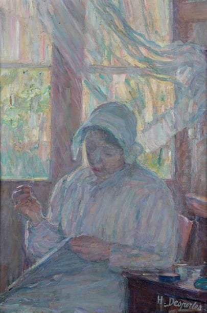 Henriette DESPORTES - 1877-1931
FEMME COUSANT
Huile...