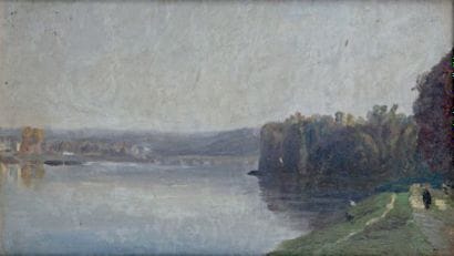 Paul HUET - 1803-1869
BORD DE SEINE
Huile...