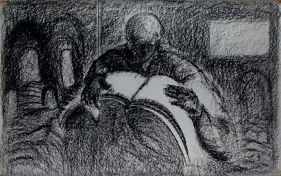 Bernard LACOMBE - 1949
LA LECTURE
Fusain...