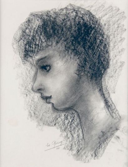 Édouard GOERG - 1893-1969
PROFIL, 1944
Fusain...
