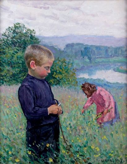 Léon GIRAN-MAX - 1867-1927
DEUX ENFANTS DANS...