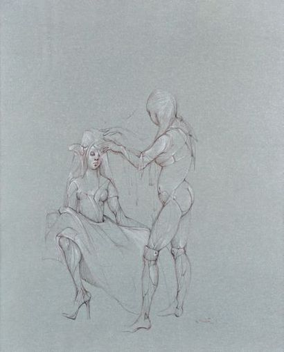 Léon FINI - 1907-1996
LES DEUX AMIS
Encre...