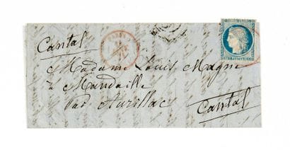 14 JANVIER 1871 20c siège (déf.) obl. PARIS...