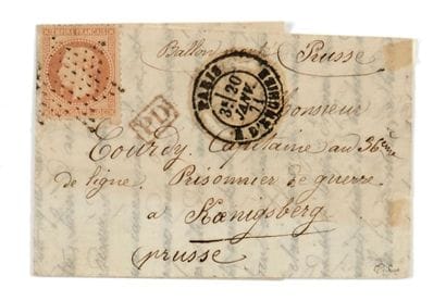 PRUSSE ORIENTALE - 20 JANVIER 1871 40c lauré...