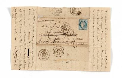 23 JANVIER 1871 20c Siège obl. étoile 8 PARIS...