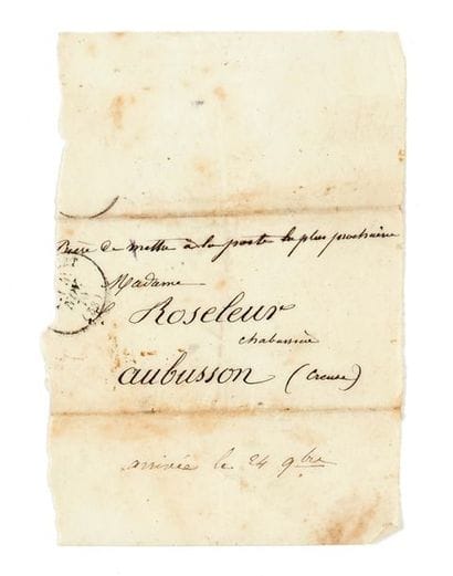 BALLON DES GRAVILLIERS Lettre partielle (manque...