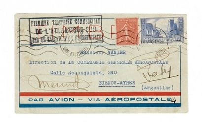 COURRIER «MERMOZ» 10f. La Rochelle et 50c...