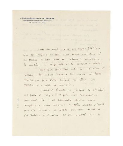 SAINT-EXUPÉRY (Antoine de)

Lettre autographe...