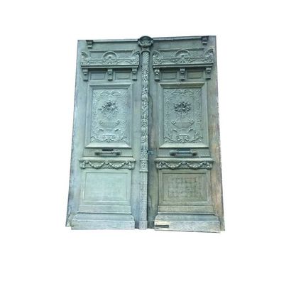 PORTE COCHERE DOUBLE LOUIS XVI en chêne patiné...