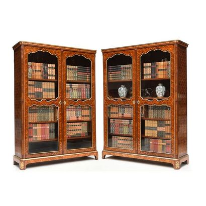 PAIRE DE BIBLIOTHEQUES TRANSITION en placage...