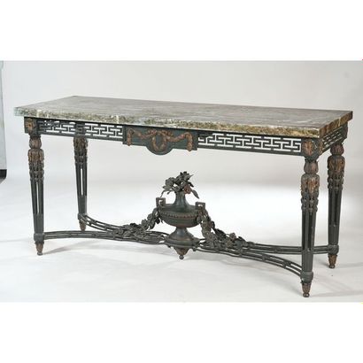 TABLE CONSOLE DE MILIEU LOUIS XVI en fer...