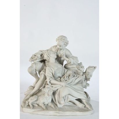 SEVRES. Groupe en biscuit représentant un...