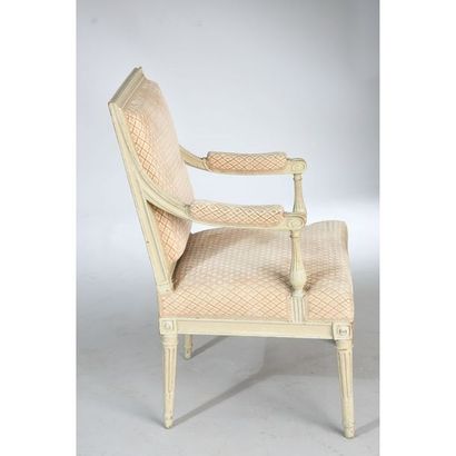 PAIRE DE FAUTEUILS LOUIS XVI à dos plat en...