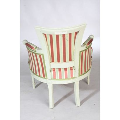 ENSEMBLE LOUIS XVI en bois rechampi vert...