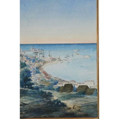 FEUCHERE. « Palais Turc en bord de mer avec...
