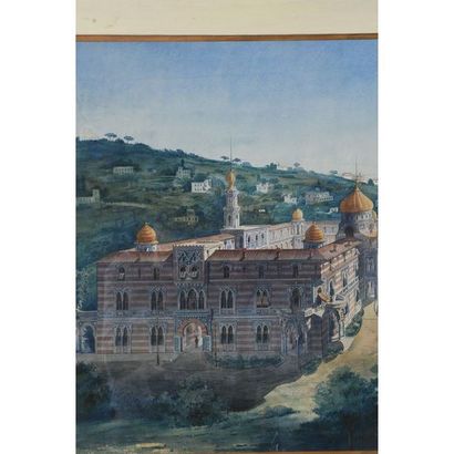 FEUCHERE. « Palais Turc en bord de mer avec...