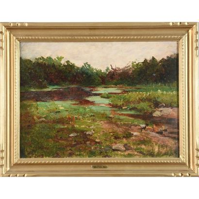 PAIL Edouard. (1851-1916). « Paysage lacustre »....