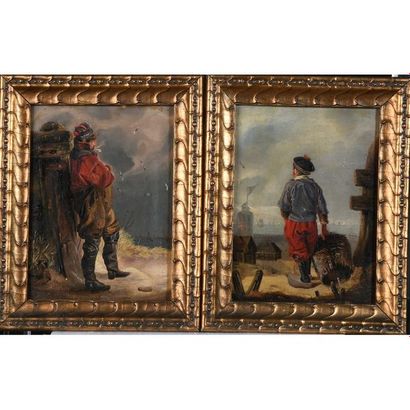 ÉCOLE FRANCAISE du XIXè. « Portrait de 2...