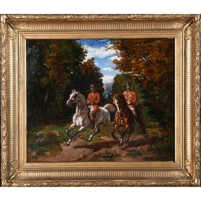 PELLEGRIN DONNAT. « Scène de chasse à courre »....