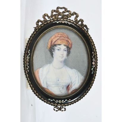 BONET. « Portrait d’une femme au collier...